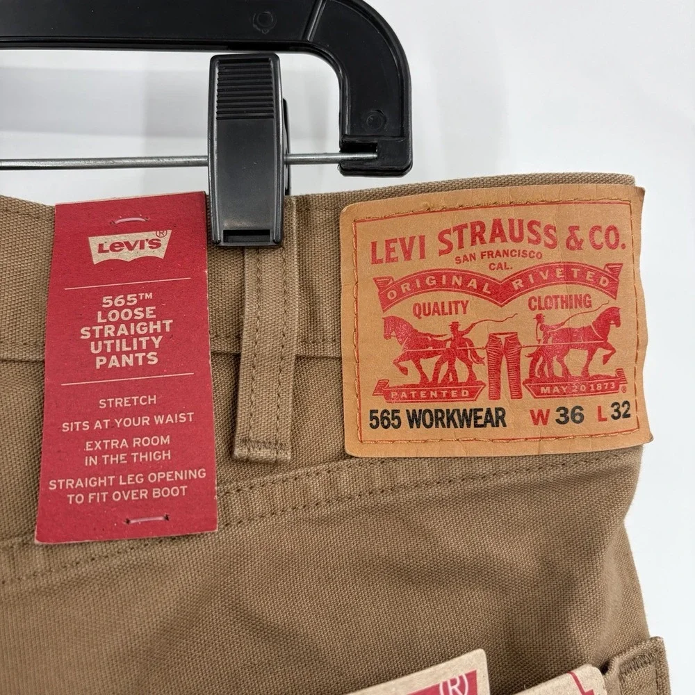 Levis 565 Loose Fit Mens 36x32 Utility Workwear Skater Carpenter Pants